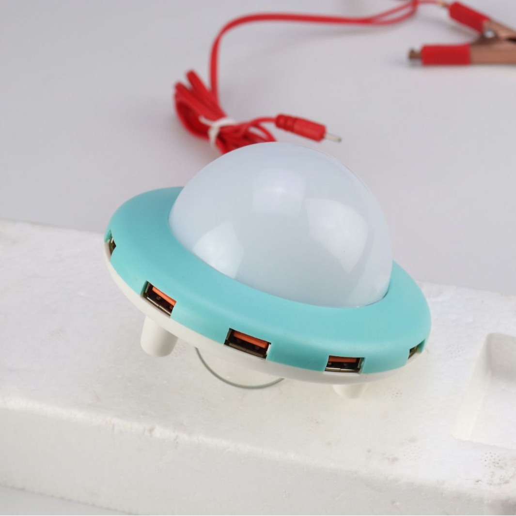 飞碟led灯电瓶手机usb充电器12v24多功能通用型摩托车车载快充