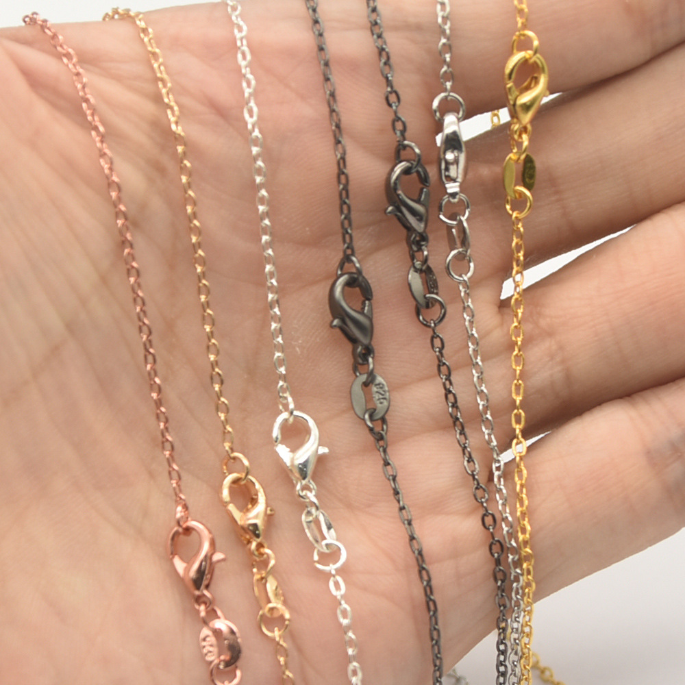 Amazon Accessories Necklace DIY Chain Charm Gold-Plated Silver-Plated Color-Preserving Handmade Chain Factory Goods Wholesale