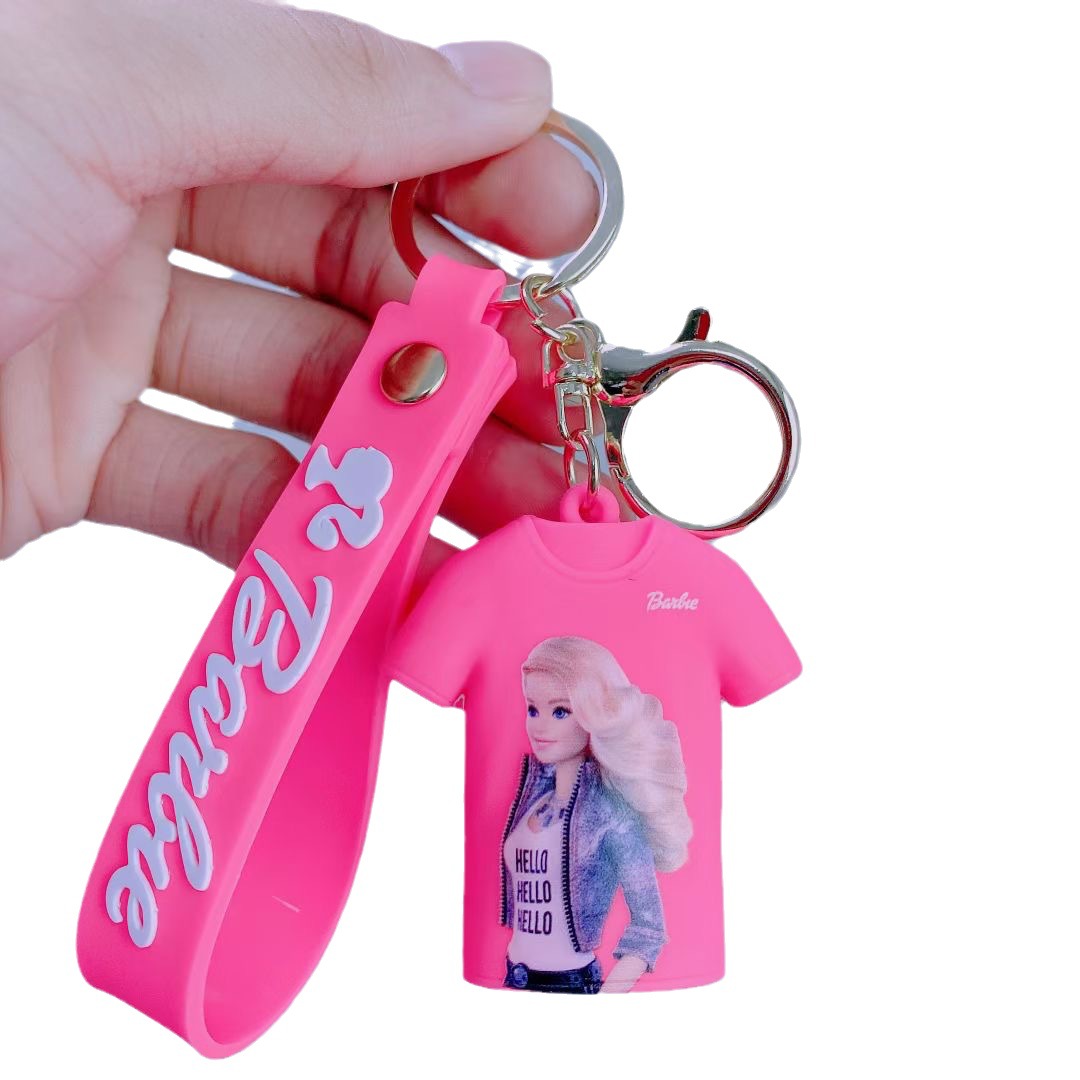 Cross-Border New Arrival Barbie Keychain Cartoon Barbie Peripheral Baby Doll Pretty Girl Schoolbag Pendant Key Chain