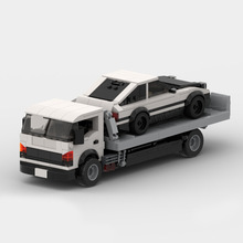 MOC积木兼容乐高拼装头文字D救援平板拖车通用模型speed系列8格车
