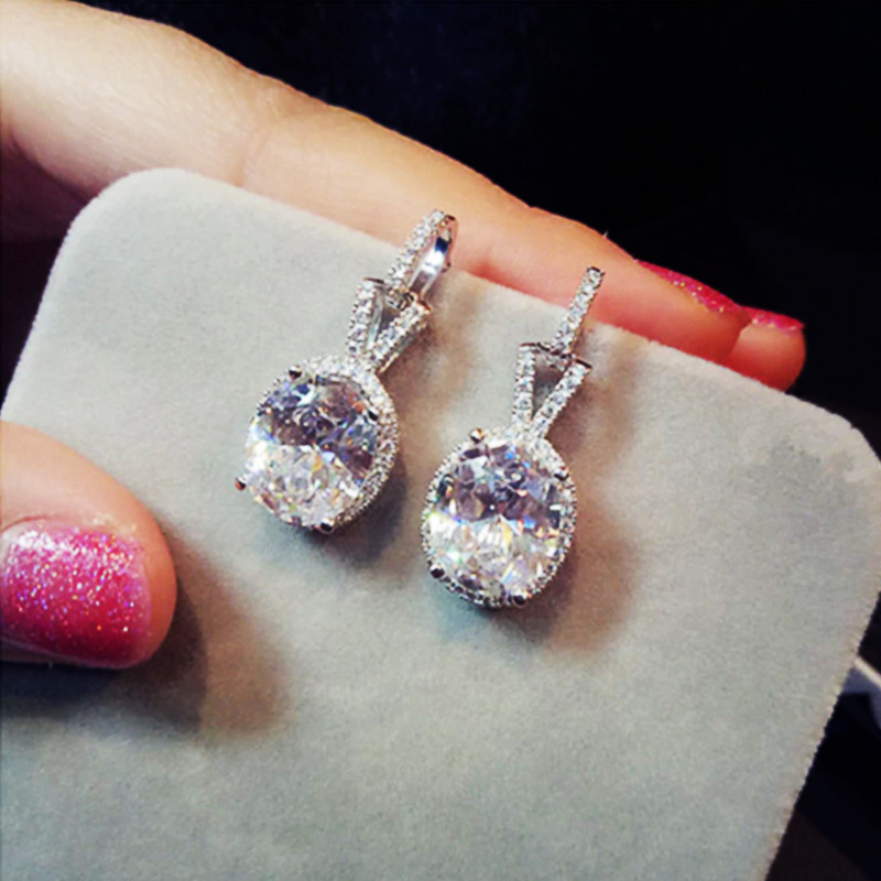 b403跨境电商椭圆锆石镶钻耳环欧美流行订婚女士耳饰品-阿里巴巴