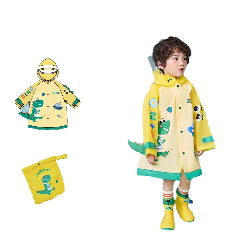 Kocotree Children's Raincoat 2022 New Boys and Girls Waterproof Poncho Kindergarten Baby with Schoolbag for Primary School Students