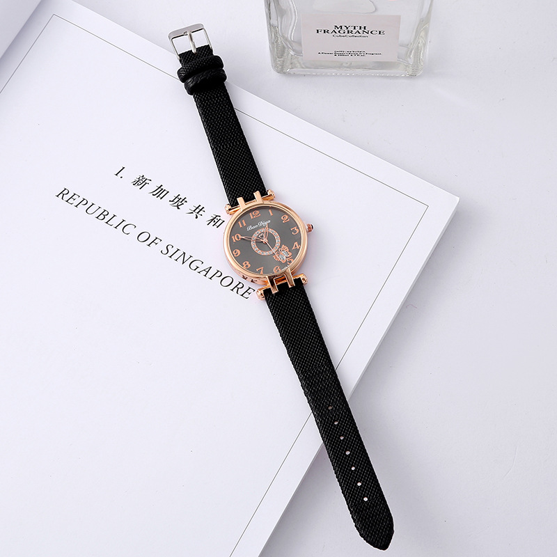 Fashion New Women's Butterfly Diamond-Embedded Watch Student Woven Strap Small Watch Small Fresh Quartz Watch