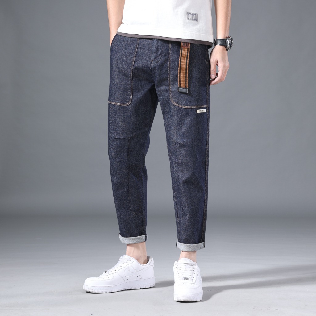 新款男式牛仔裤男小脚裤 男弹力韩版修身小哈伦裤男士牛仔裤178