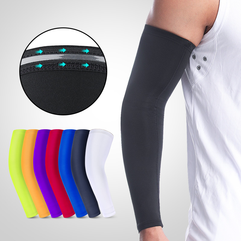 Basketball Wristband Arm Guard Lengthened Elbow Pad Sports Protective Gear Breathable Elastic Sun Protection Cycling Fishing Mountaineering Running Oversleeve