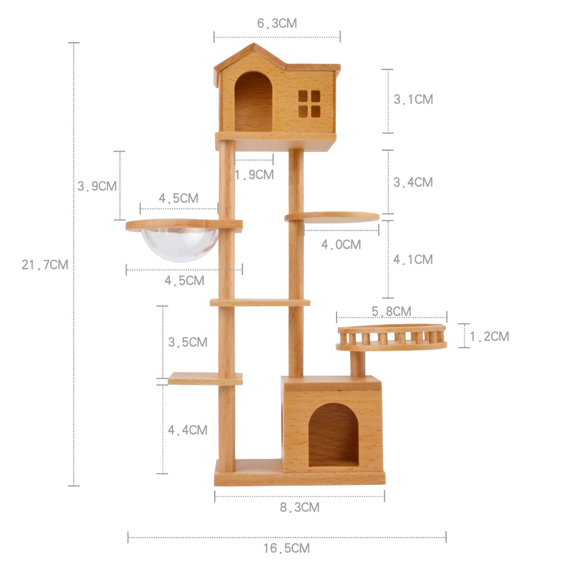 12分娃娃屋dollhouse微缩仿真猫爬架 ob11用迷你实木猫咪爬架模型