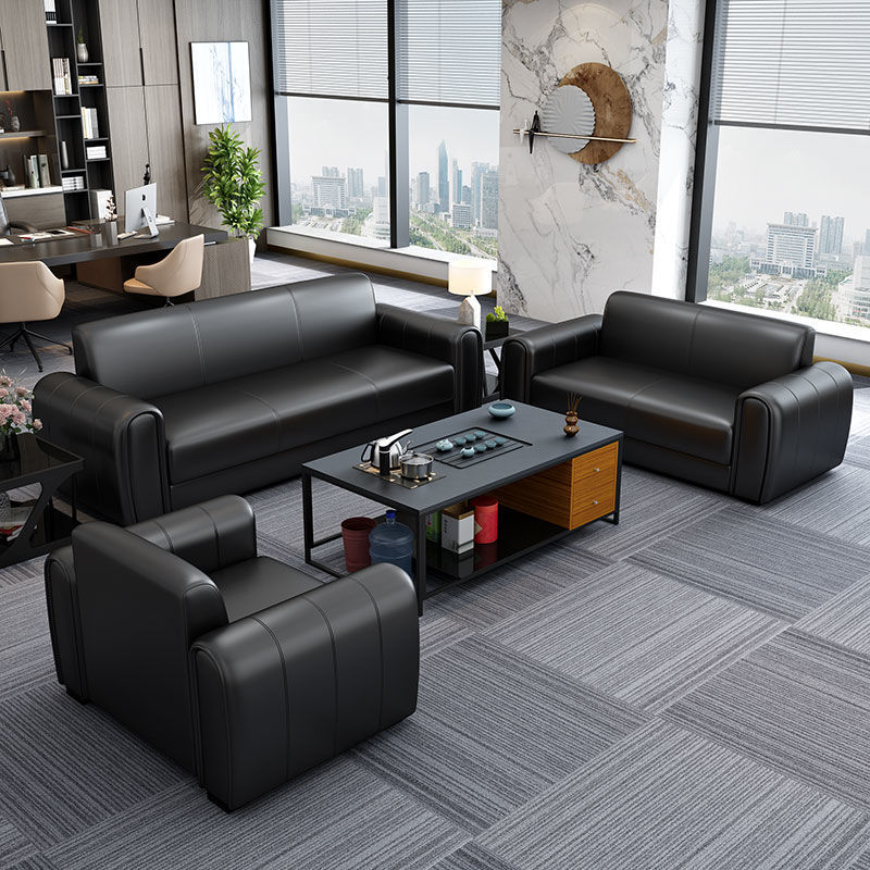 办公沙发茶几组合办公室简约现代商务洽谈接待会客套装速卖通批发