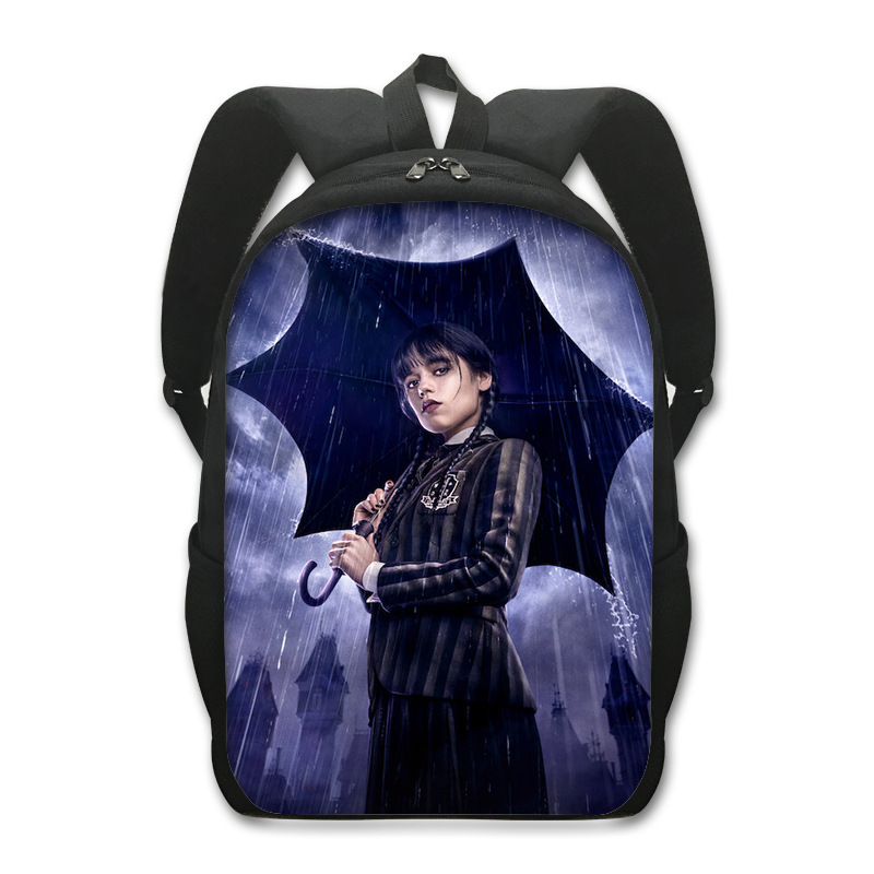 Wednesday Addams Primary School Student Schoolbag Polyester Creative Comfortable Backpack Wednesday Children's Computer Bag