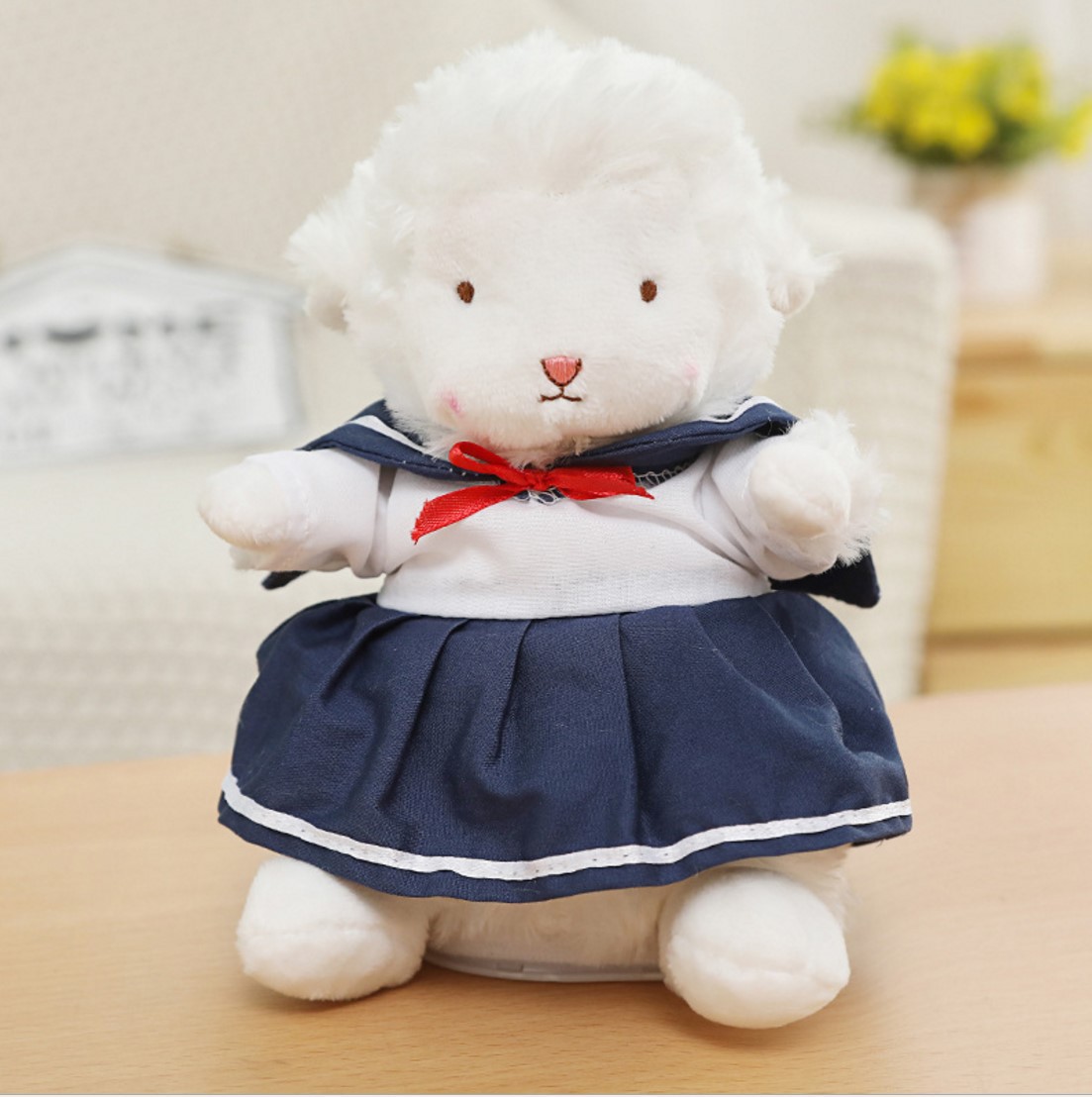 网红小坐羊玩具娃娃娃屋礼盒变装电动毛绒玩具羊换装公仔说话唱歌