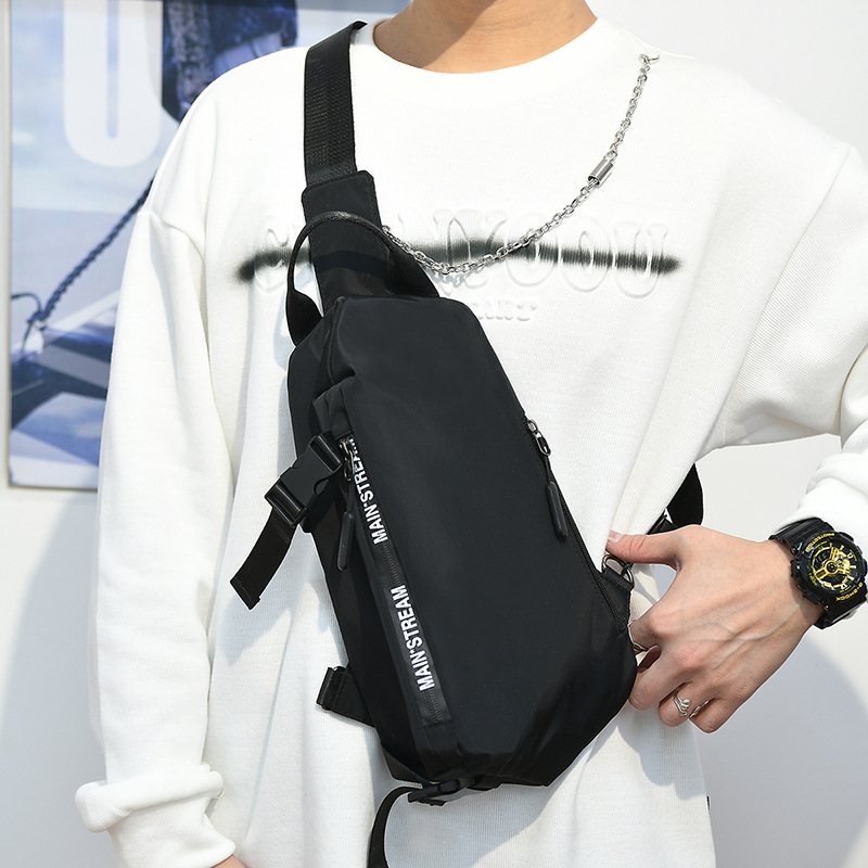 2022 New Men's Bag Simple Men's Trendy Shoulder Bag Crossbody Bag Solid Color Fashion Handbag Trendy Chest Bag Backpack