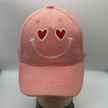鸭舌帽粉色爱心棒球帽帽子字母刺绣男女同款毛巾布外贸出口