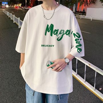 100%纯棉短袖t恤男生夏季潮流潮牌ins港风宽松百搭夏天体恤上衣服