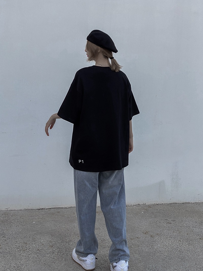 外贸潮牌高街大码短袖速卖通印花男休闲oversized半袖t恤运动上衣