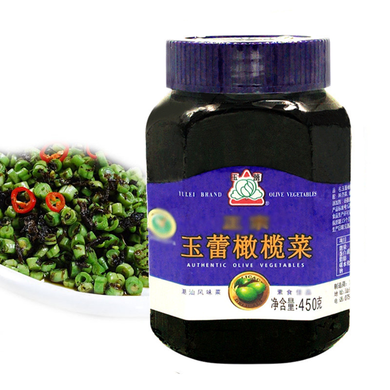 潮汕特产玉蕾橄榄菜450g*6瓶下饭酱腌咸菜小菜大瓶装喝粥即食