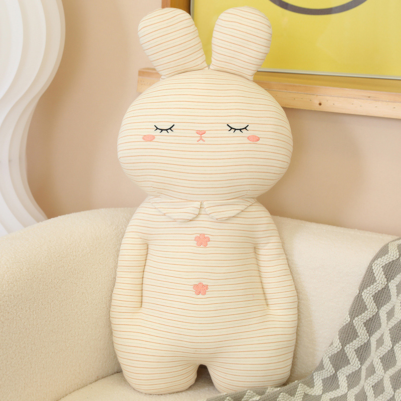 New Class A Baby Cotton Cartoon Sleeping Pillow Cute Bear Bunny Doll Children Ragdoll on Bed