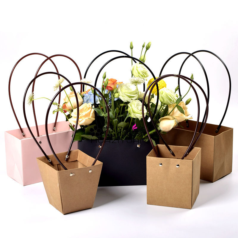 Mother Plot Flower Box Lottery Chinese Kraft Paper Waterproof Bag Romantic Flowers Holiday Bouquet Gift Flower Shop