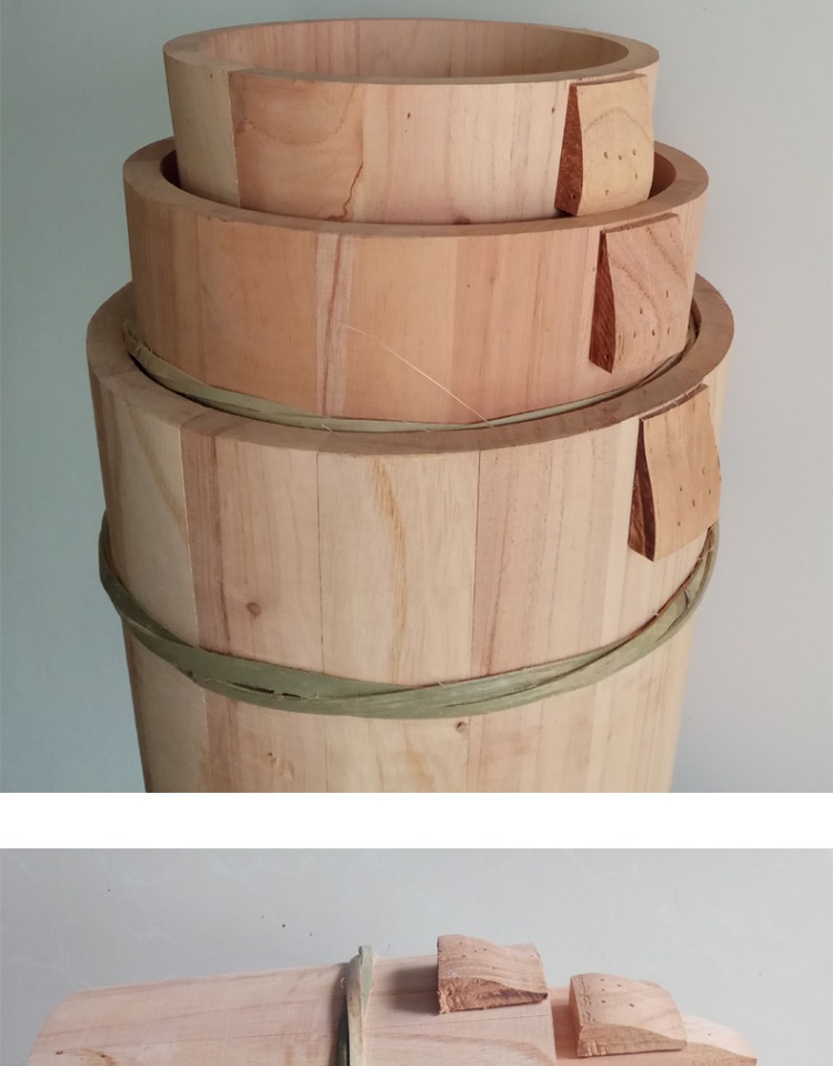 【农村手工】香椿树蒸饭木桶煮饭木桶饭木甑子蒸子家用大小号杉木