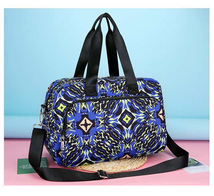 博卜新款大容量花色牛津女士单肩包挂拉杆箱登机包户外旅行手提包