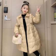 女童羽绒棉服2023新款洋气儿童洋气冬装棉衣收腰加厚外套潮