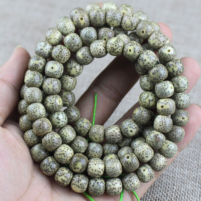厂家批发海南星月菩提子石玉料108颗青皮阴皮文玩佛珠男女手饰品