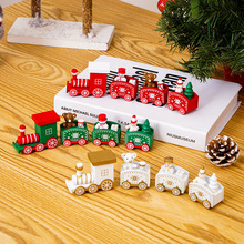 圣诞节装饰品圣诞木质小火车幼儿园圣诞节日礼物橱窗摆件圣诞玩具