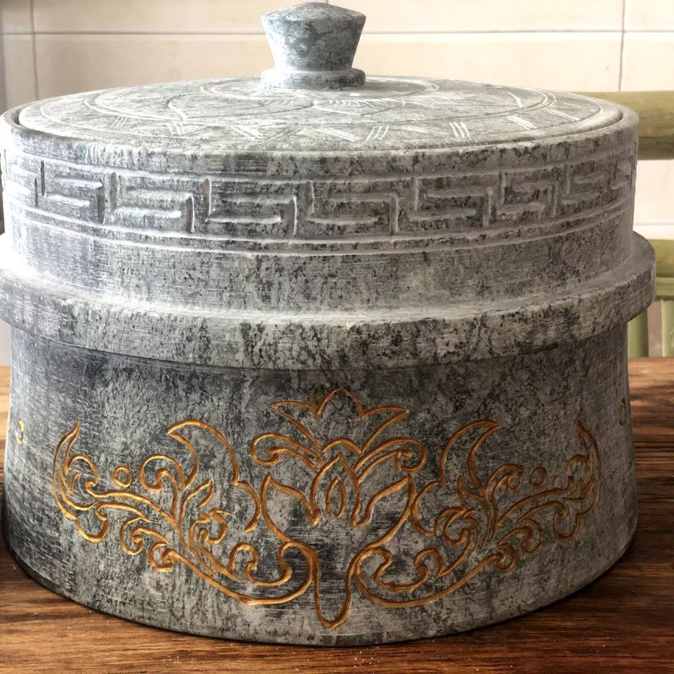 西藏特产墨脱皂石石锅养生石锅内径尺寸厘米--人保真拉萨直发