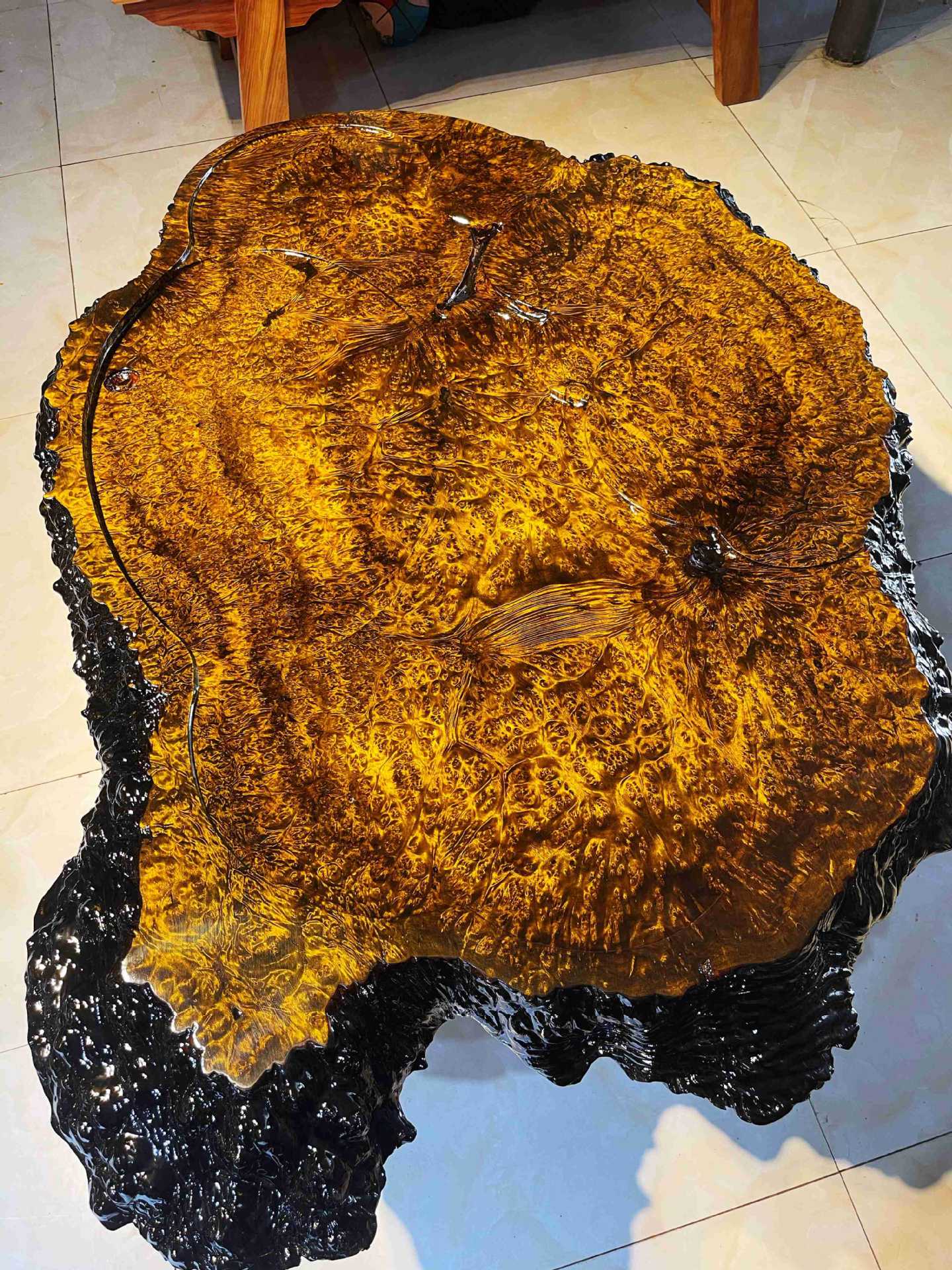 阴沉金丝楠木树瘤茶盘制作加工生产原料大板成品茶盘木料瘿木