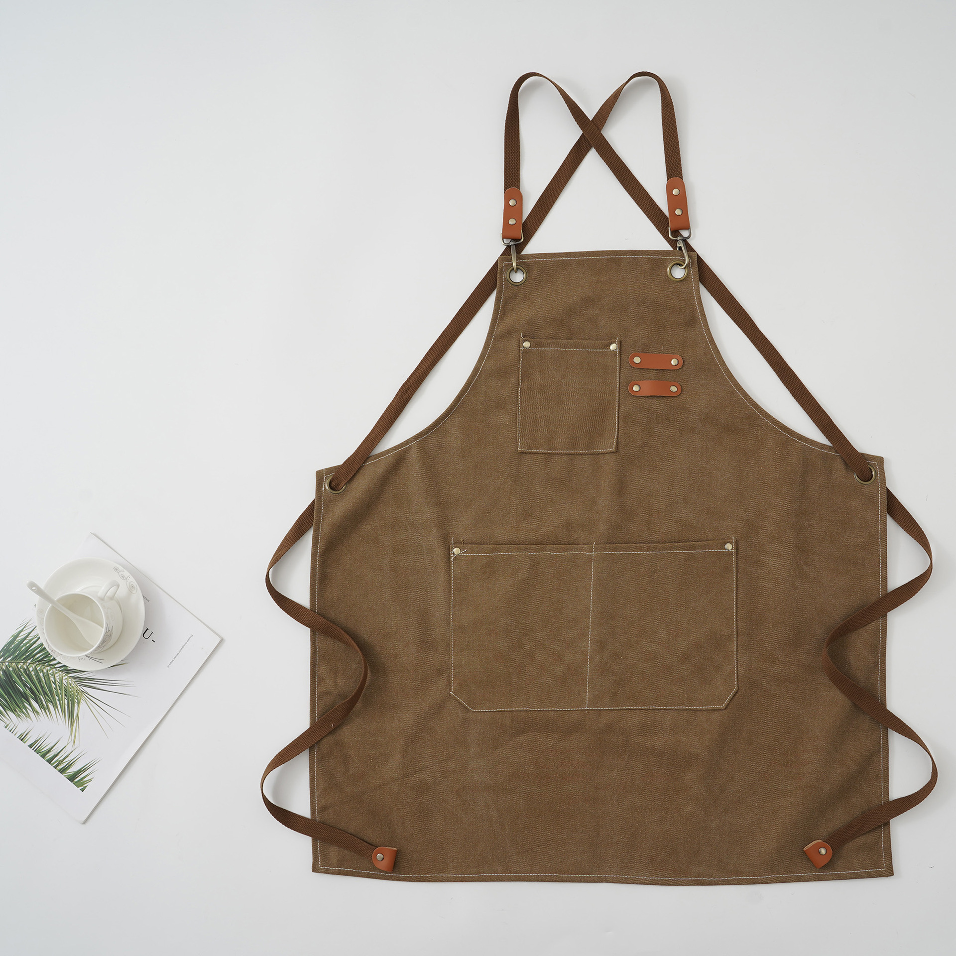 Thick Canvas Apron Kitchen Coffee Salon Work Wholesale Woodworking Gardening Denim Brace Cotton Apron