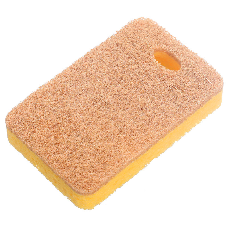 Sisal Cellulose Sponge Scouring Pad Household Kitchen Absorbent Sponge Washing Pot Dish Towel Double-Sided Spong Mop Cross Mirror