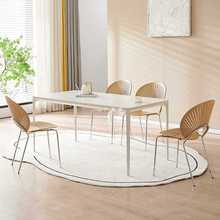 OD59潮石意式德利丰岩板餐桌 纯白 饭桌小户型长方形桌子现代轻奢