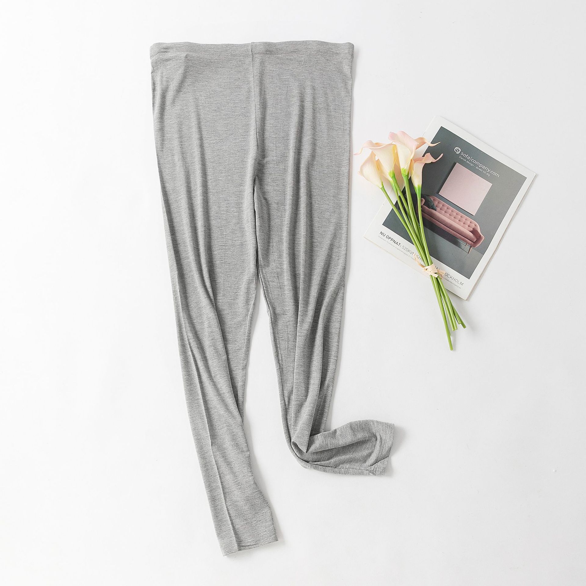 孕妇打底裤外穿莫代尔裤子女托腹九分弹力纯色女裤芭莎娇兰9009