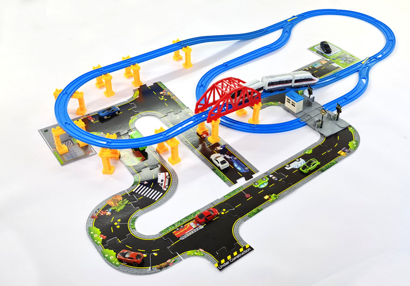 高铁火车站汽车站双用轨道配件平交道多美卡tomy轨道适用