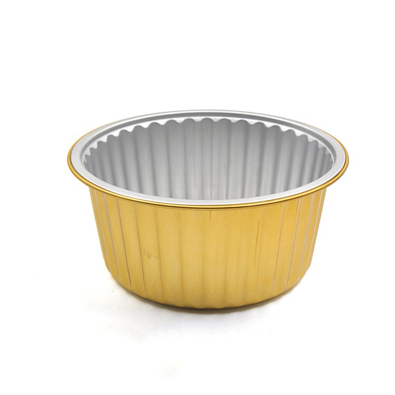 金色铝箔餐盒圆形外卖打包盒密封打包一次性加厚火锅外卖餐盒