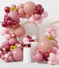 复古粉豆沙色气球花环套装单身派对婚礼订婚女孩生日聚会装饰气球