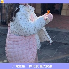 【48小时】粉色少女韩版褶皱云朵包包新款休闲百搭泡泡大容量代发