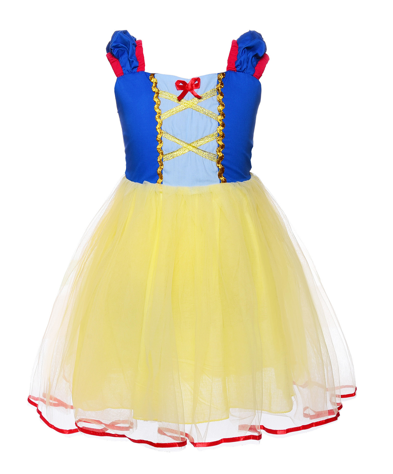 万圣节白雪公主礼服裙圣诞节女童蓬蓬公主裙蝴蝶结连衣裙一件代发