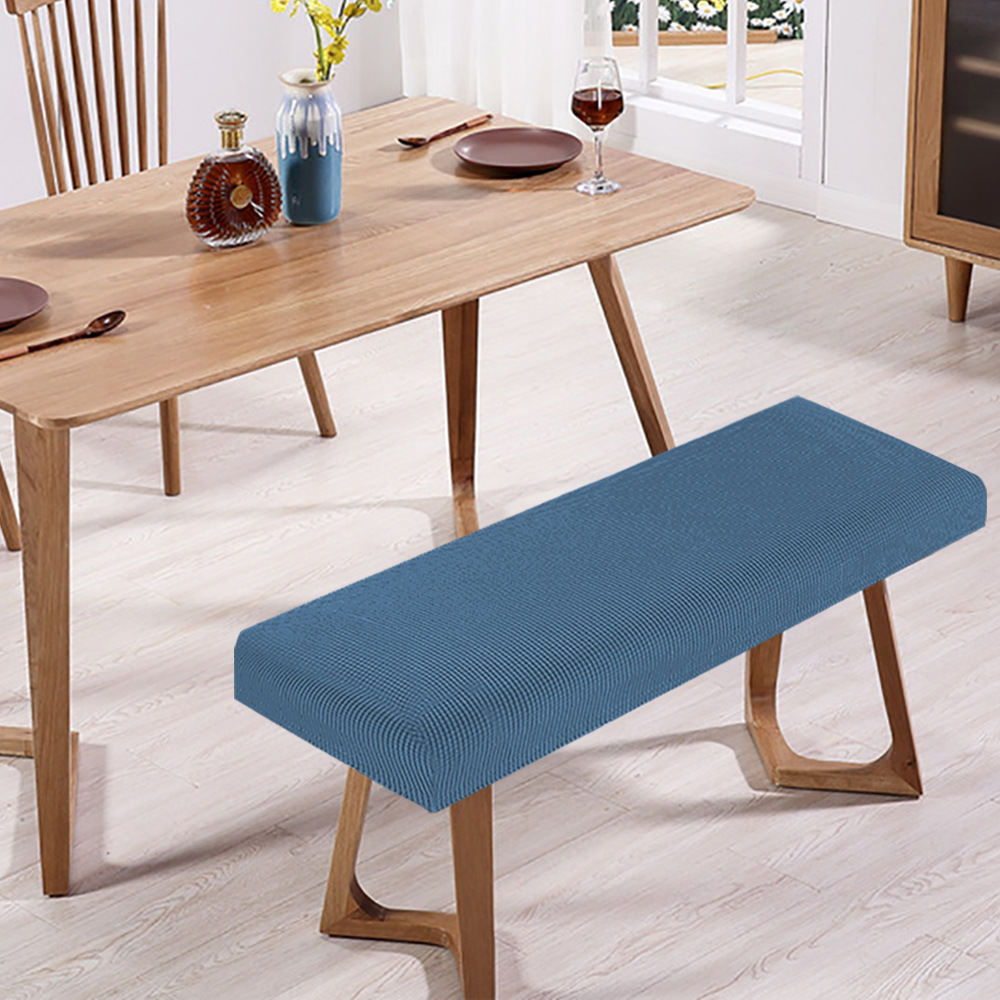 亚马逊弹力长条椅凳套简约纯色椅子套四季通用布艺全包沙发坐垫套