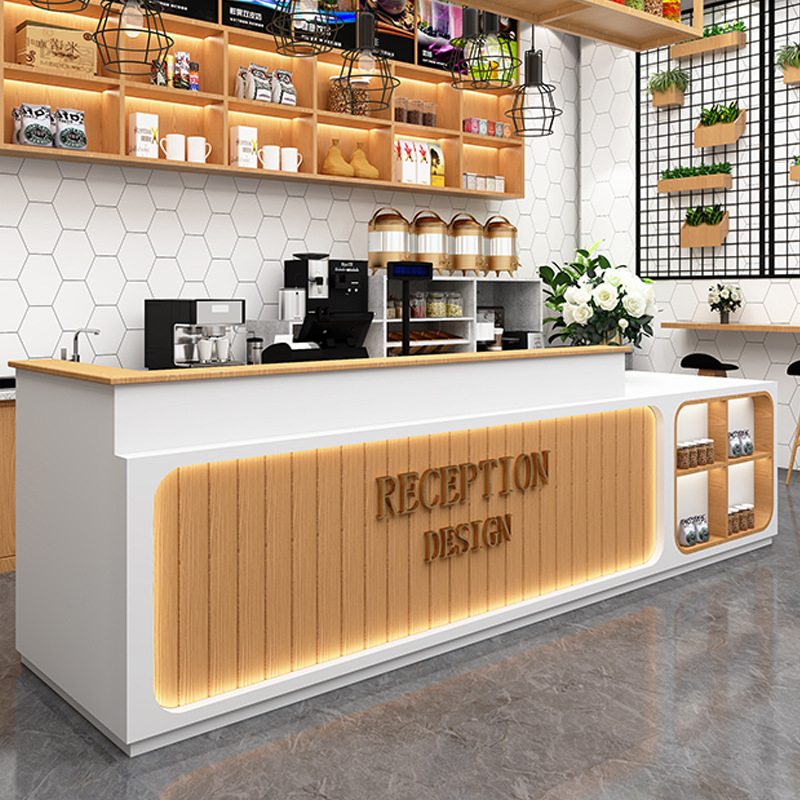 公司前台简约现代收银台小吃店接待台餐厅水吧台咖啡厅奶茶店批发
