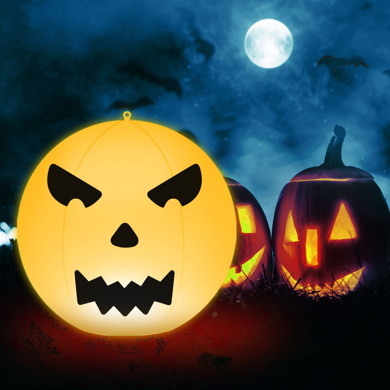 万圣节发光球灯南瓜灯圣诞节装饰品太阳能充电恐怖幽灵灯带遥控