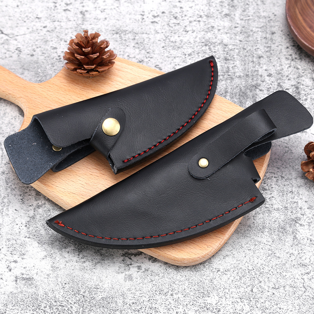 厂家定制菜刀皮套护套皮刀鞘圆老头锻打家用防割刀套刀库刀壳跨境