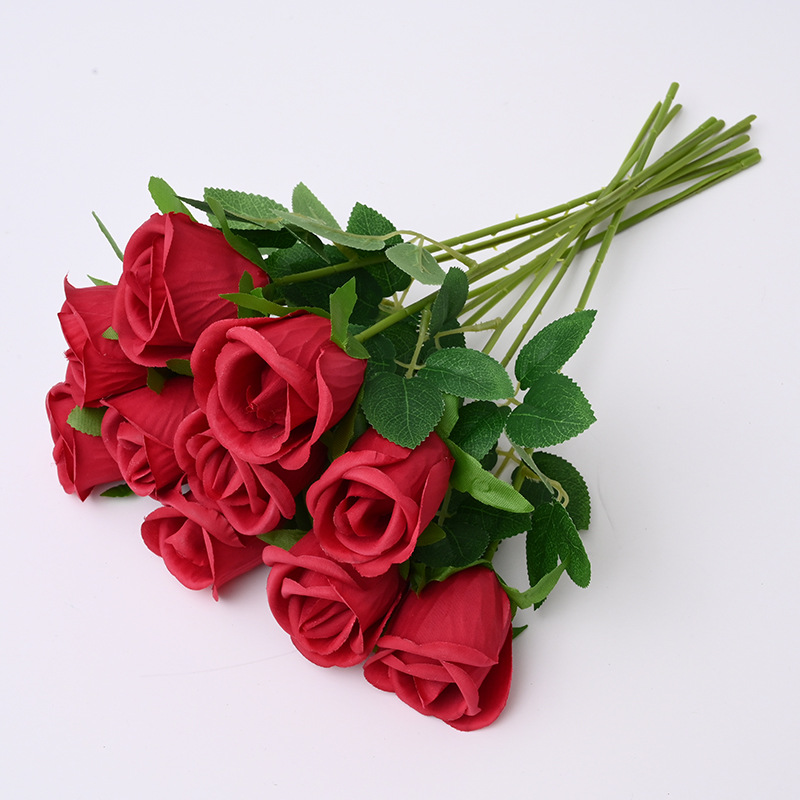 单支玫瑰花婚庆花仿真花假玫瑰花客厅摆设家居单支室内花装饰摆花