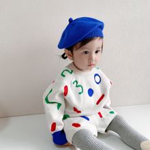 ins韩国小童春秋冬装婴儿毛衣套装男女宝宝针织超洋气女童两件套