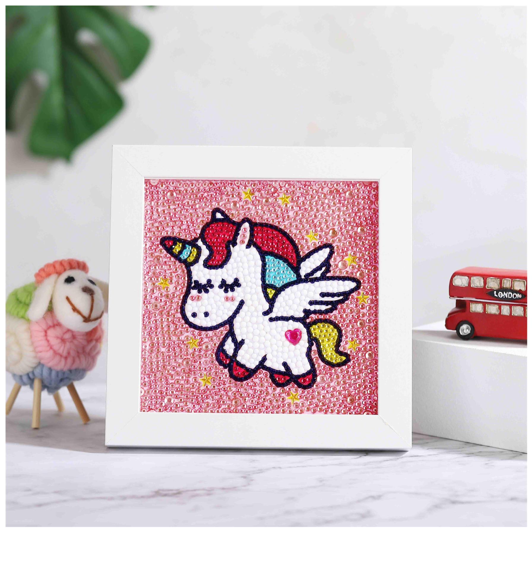 vankan厂家货源钻石画礼物满钻5d小幅带框点贴钻儿童跨境一件代发