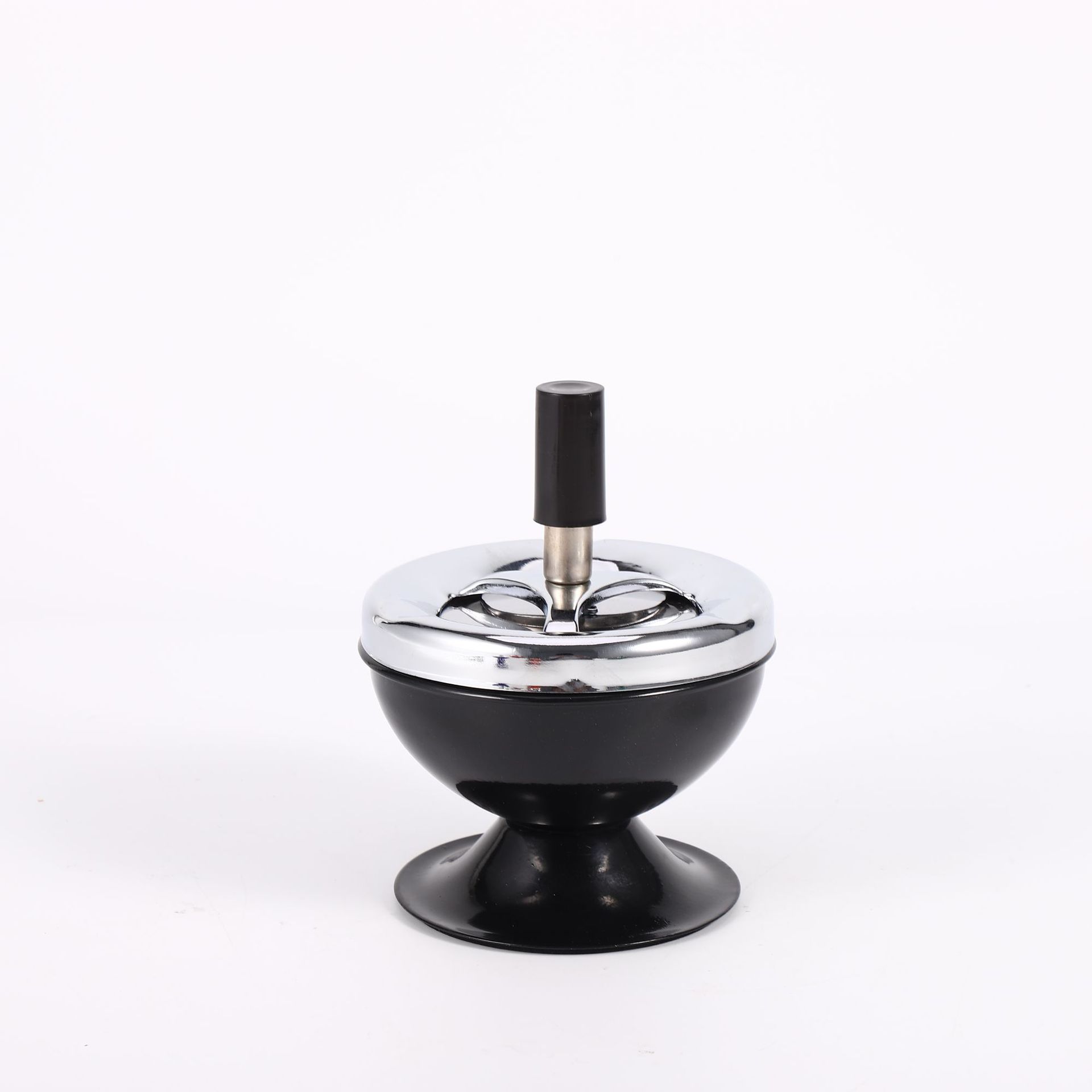 New Creative Fashion Household Stainless Steel Ashtray with Lid High-End Household Windproof Sealed Ashtray Wholesale