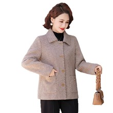 中老年妈妈春秋外套女老人奶奶装秋季衫呢子开衫保暖秋冬衣服新款