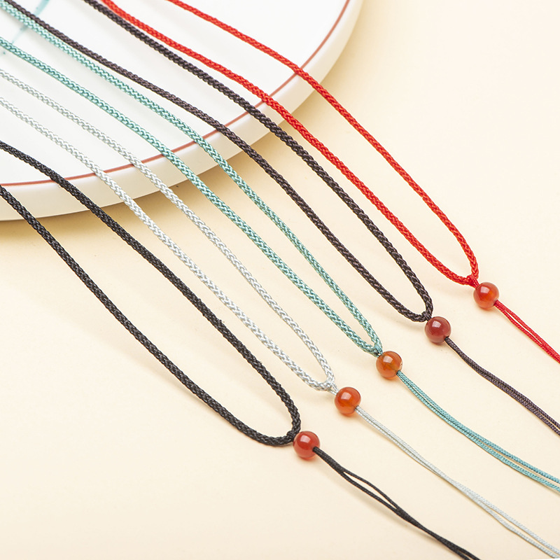 diy项链绳2mm曼波绳线简约直拉式玉吊坠手工编织男女细款吊坠绳批