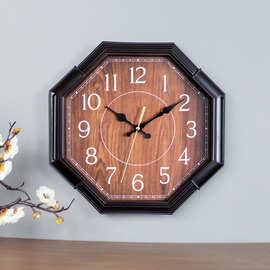 新中式八边形个性挂钟批发中国风客厅钟表时钟时尚石英钟时尚钟表