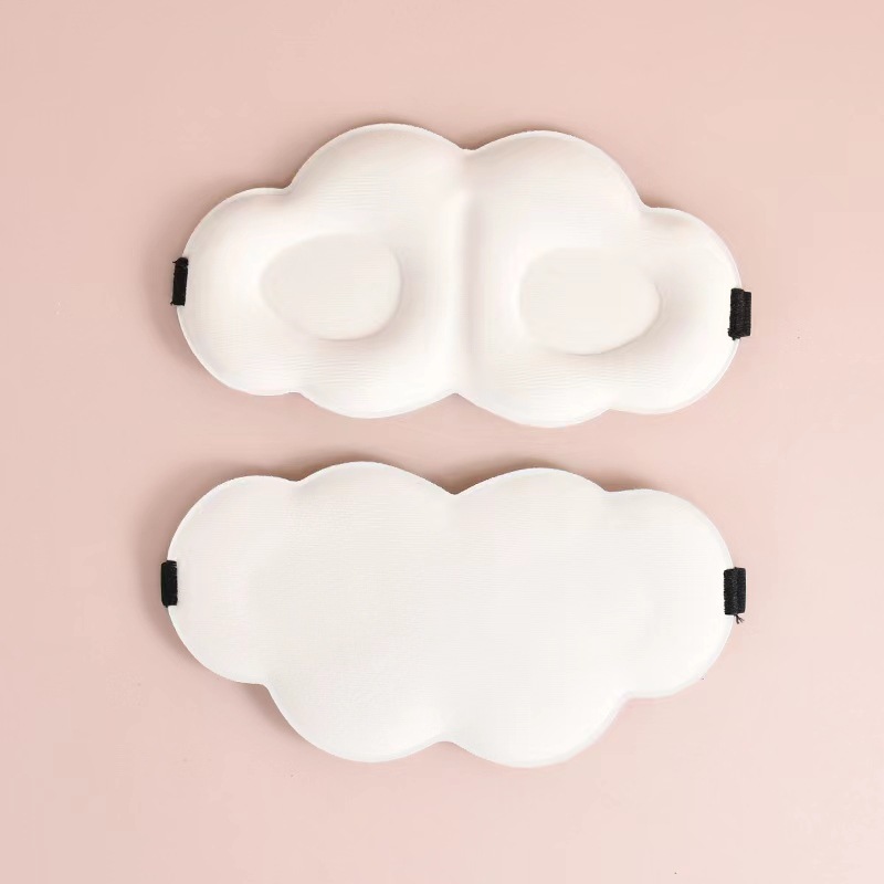 Cross-Border New Arrival 3D Cloud Sleeping Eye Mask Cute Shading and Ventilation Macaron Double-Sided Ice Silk Eye Mask in Stock