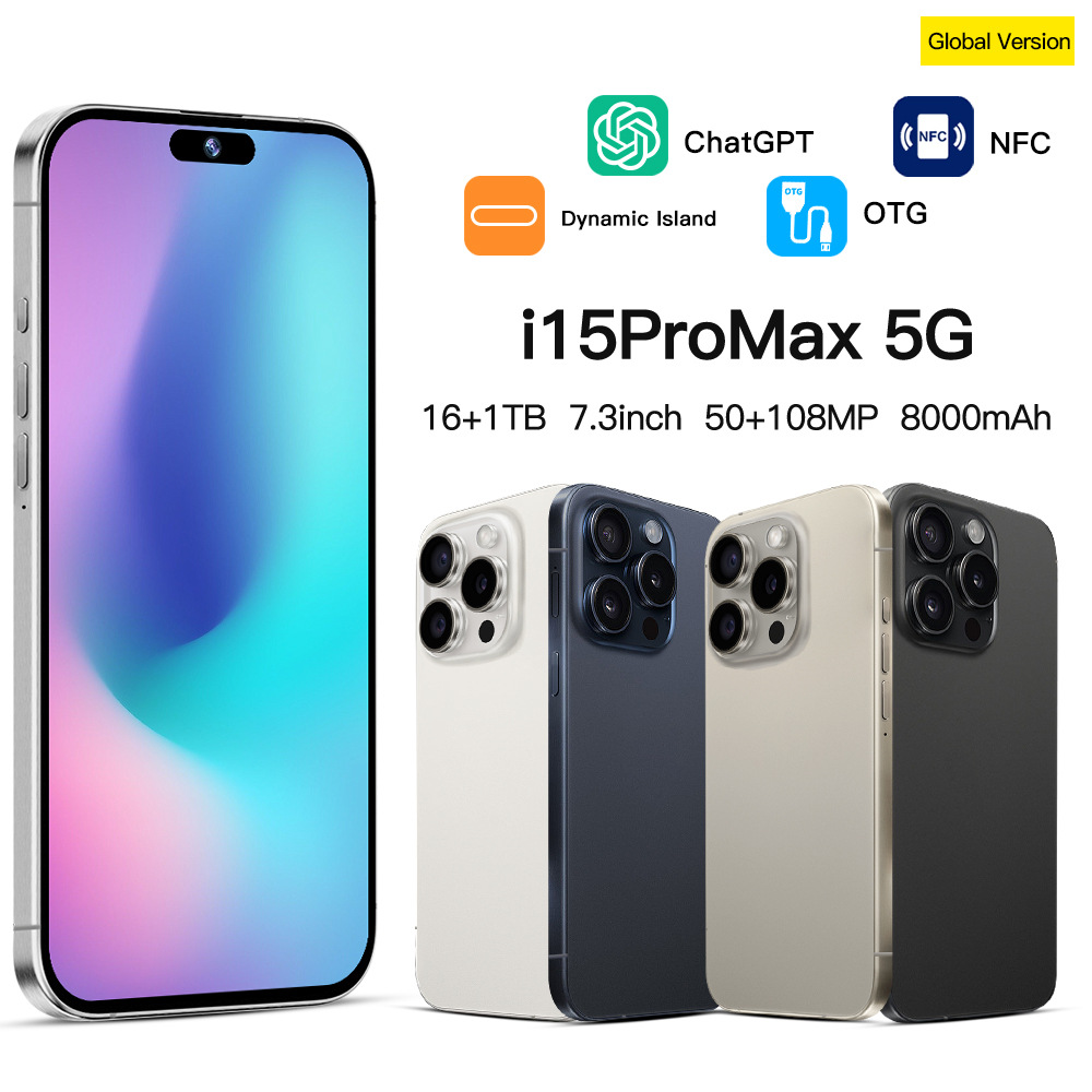 i15promax跨境4G网6+128现货NFC新爆款6.8寸安卓智能手机外贸代发