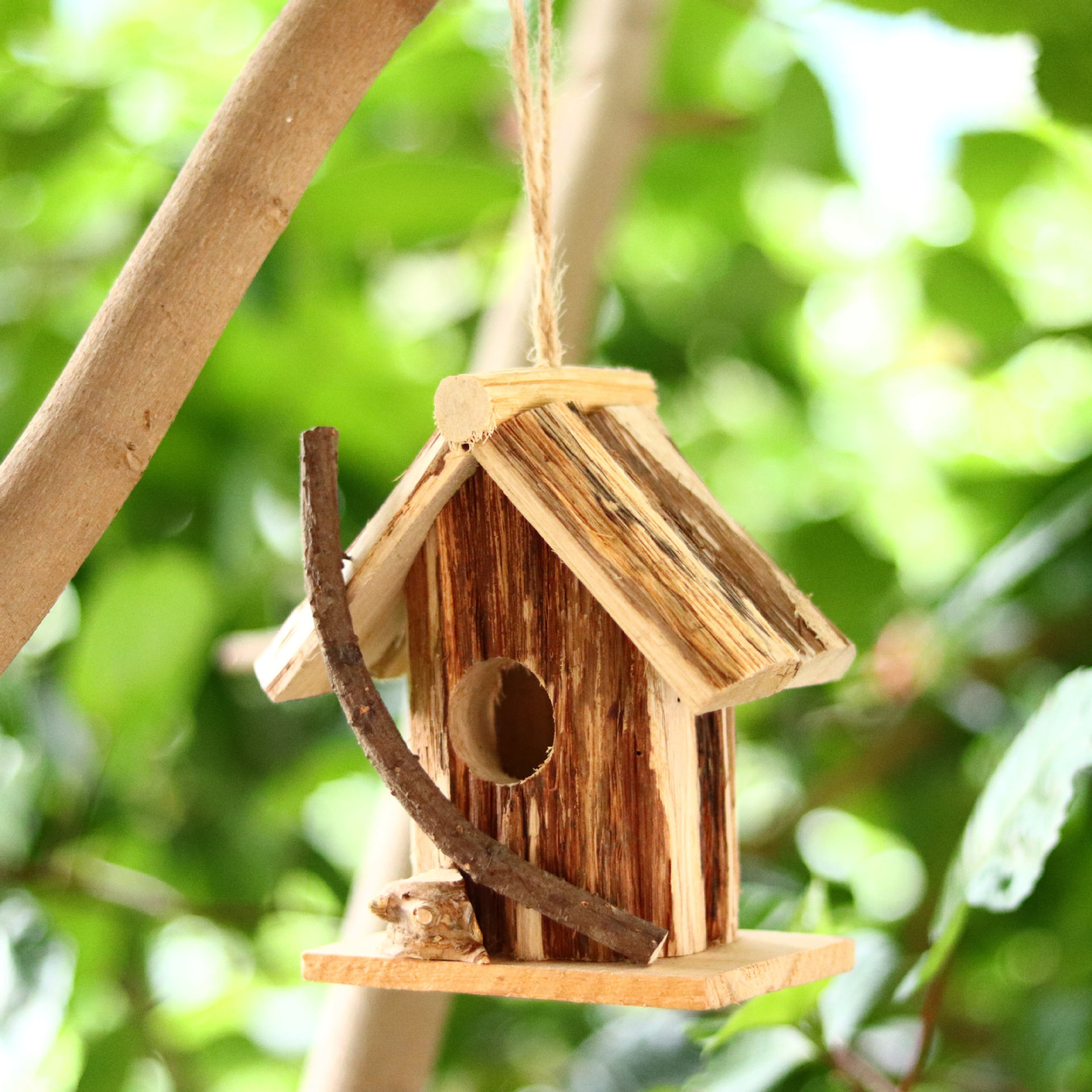 天然森系鸟屋草木藤手工小木鸟房子鸟窝鸟巢杂货花园庭院装饰摆件